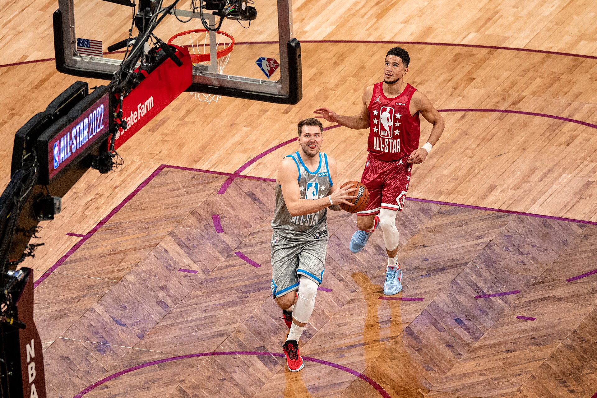 Luka Dončić smiling on court